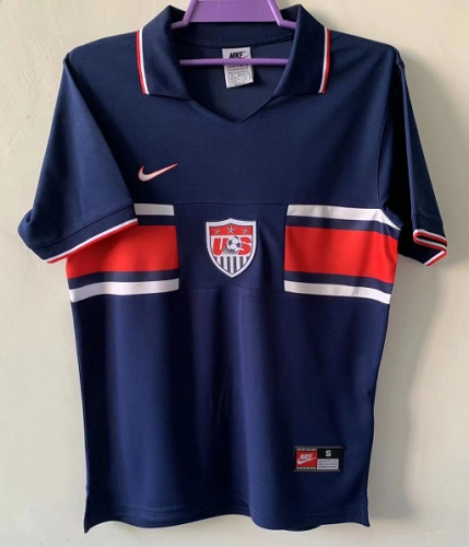 USA 95/97 Away Dark Blue Soccer Jersey