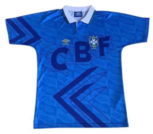 Brazil 1992 Away Blue Soccer Jersey