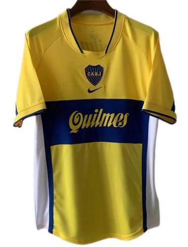 Boca Juniors 2001 Away Yellow Soccer Jersey