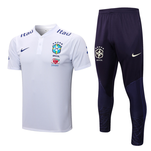 Brazil 22/23 White/Blue Training Kit Jerseys