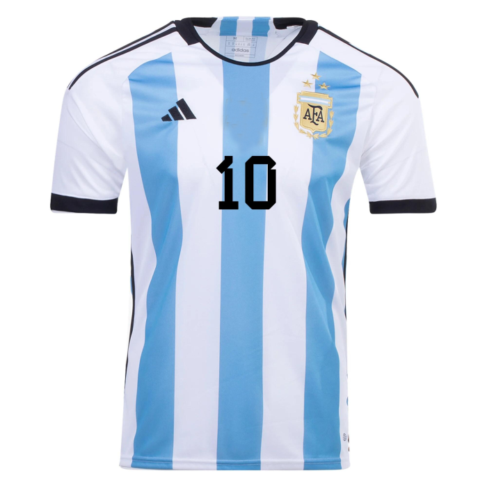Argentina 2022 World Cup Home Messi/10 Jersey(3star)