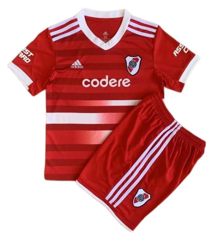 Kids-River Plate 22/23 Away Red Soccer Jersey
