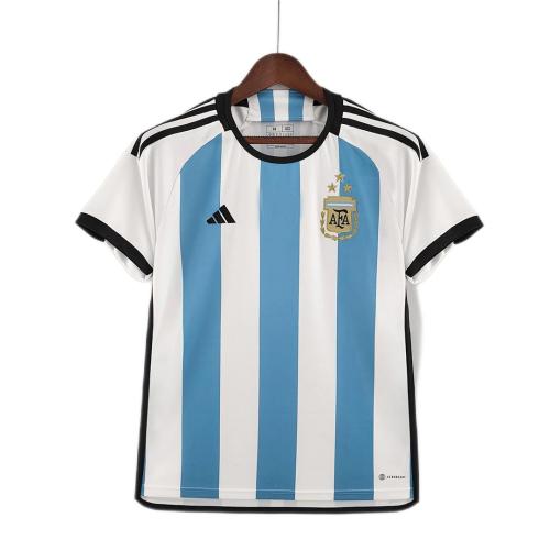 Argentina 2022 World Cup Home 3 Star Messi/10 Signed