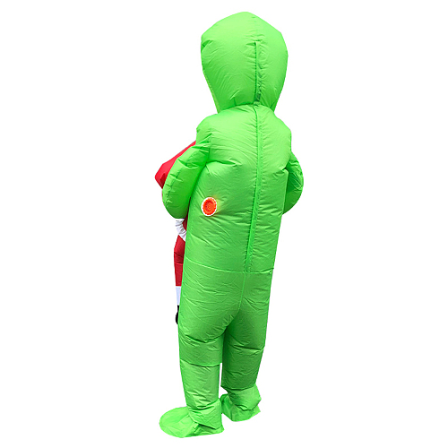 Hot Green Alien Inflatable Costume Cosplay Kids Adult Funny Blow Up Suit Party Choth Fancy Dress Halloween Costume For Women Men