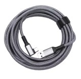 Nylon Braided PC Connect Power Data Extension Charging Cord Virtual Reality Gaming Accessories for Oculus Quest 2 - Grey