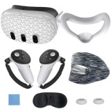 7 Pieces Set Console Controller Case VR Silicone Nose Pad Protective Lens Cover For Meta / Oculus Quest 3 Accessories