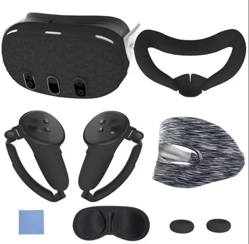 7 Pieces Set Console Controller Case VR Silicone Nose Pad Protective Lens Cover For Meta / Oculus Quest 3 Accessories