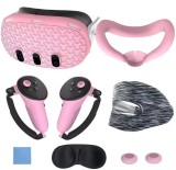 7 Pieces Set Console Controller Case VR Silicone Nose Pad Protective Lens Cover For Meta / Oculus Quest 3 Accessories