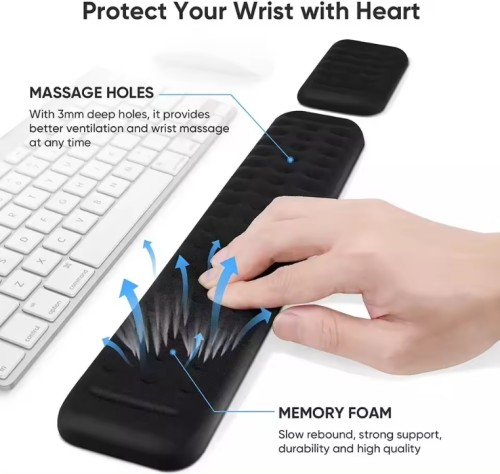 Memory Foam Keyboard Wrist Rest Mouse Pad Wrist Support Ergonomic Design for Office Home Office Laptop Desktop Computer