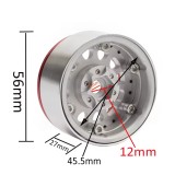  1/10 Scale RC Crawler Wheel SCX10-KM2 RR10 TRX-4 D110 D90 Red-Silver Black*4PCS 1.9 inch Beadlock Wheel Hub Rims