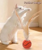 Elastic Sports Ball Feather Stretch Interactive cats Toys Pets Accessories Pet playing jump Toy for cat