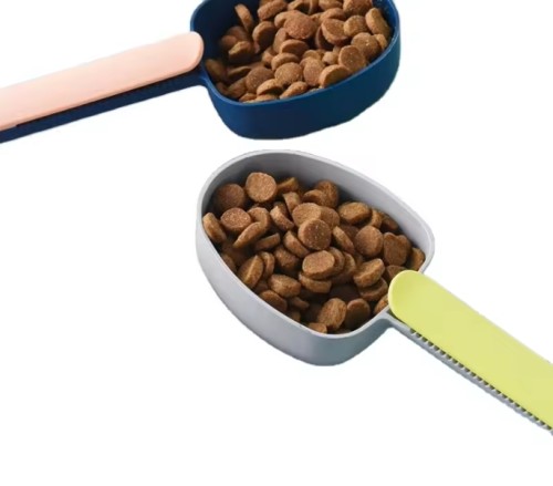 Multi Functions Small Animals Dog Cat Hamster Rabbit Shovel Food Pets Measuring Long Handle with Clip Feeding Spoon