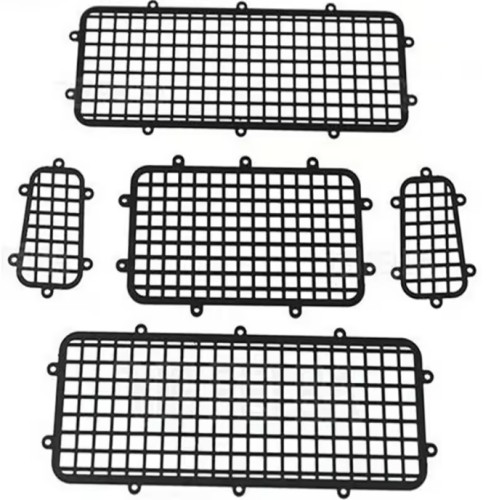 5pcs 1/10 for Trx4 Rock Crawler Metal Upgrade Parts Rear/Side/Tail Window Protective Mesh Net