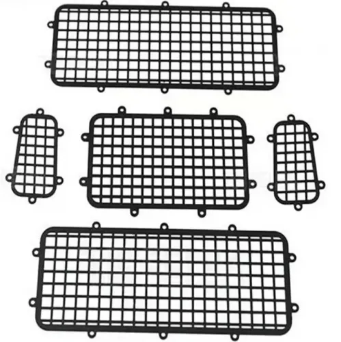 5pcs 1/10 for Trx4 Rock Crawler Metal Upgrade Parts Rear/Side/Tail Window Protective Mesh Net