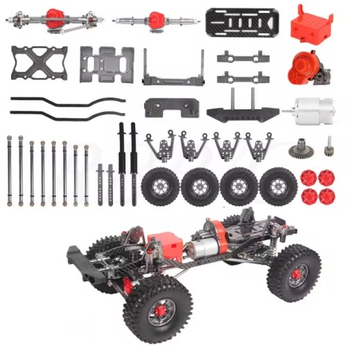 1/10 Scale RC Crawler SCX10 III Chassis Kit with Wheels Full Metal Aluminum Alloy CNC Machined RC Crawler Accessories