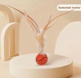 Elastic Sports Ball Feather Stretch Interactive cats Toys Pets Accessories Pet playing jump Toy for cat
