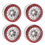  1/10 Scale RC Crawler Wheel SCX10-KM2 RR10 TRX-4 D110 D90 Red-Silver Black*4PCS 1.9 inch Beadlock Wheel Hub Rims