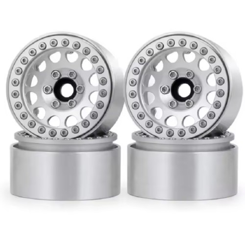 4PCS 1/10 RC Crawler SCX10 90046 TRX-4 D90 CC01 Metal Aluminum Alloy 12MM Hex 1.9  Beadlock Wheel Rims
