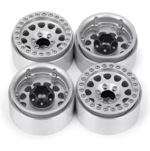 4PCS 1/10 RC Crawler SCX10 90046 TRX-4 D90 CC01 Metal Aluminum Alloy 12MM Hex 1.9  Beadlock Wheel Rims