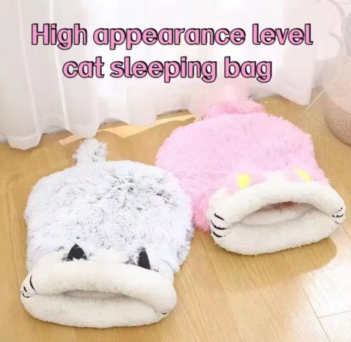 New Design Cat Plush Sleeping Dog Cat Stuffed Home Decoration Breathing Pet sleeping bag warm Pet Cats bed