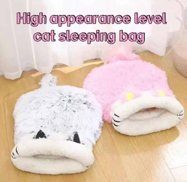 New Design Cat Plush Sleeping Dog Cat Stuffed Home Decoration Breathing Pet sleeping bag warm Pet Cats bed