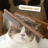 Wooden handle pet hair remover - reusable for cat and dog hair Pet Hair Removal Comb Brush