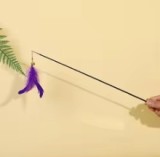 Wholesale Pet Rod Retractable Solid Wood Telescopic Rod Feathers Interactive Cat toys Teasing stick toys Cat Supplies