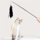 Wholesale Pet Rod Retractable Solid Wood Telescopic Rod Feathers Interactive Cat toys Teasing stick toys Cat Supplies