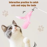 Wholesale Pet Rod Retractable Solid Wood Telescopic Rod Feathers Interactive Cat toys Teasing stick toys Cat Supplies