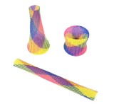 Pet kitten colorful interactive playful elastic hose plastic coil spiral cat spring toy