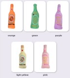 Funny new design plush beer bottles bite resistant squeaky cat plush toys Pet stuffed toys with catnip