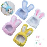 Winter Fashion Cute cat Rabbit ears Head with pet rabbit hat decoration kitten puppy plush rabbit cat hat pet supplies
