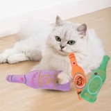 Funny new design plush beer bottles bite resistant squeaky cat plush toys Pet stuffed toys with catnip