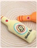 Funny new design plush beer bottles bite resistant squeaky cat plush toys Pet stuffed toys with catnip