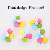 Wholesale Flower Pet Hair Clips Fashion Kitten Puppy Grooming Hair Accessories Ornament Hair Clips with Pearl