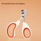 New Product Professional Stainless Steel Grooming Tool Dog Cat Nail Clippers Double holes Anti-Bleeding Pet Nail