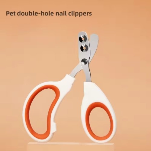 New Product Professional Stainless Steel Grooming Tool Dog Cat Nail Clippers Double holes Anti-Bleeding Pet Nail
