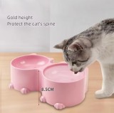 Pet Bowl Nonskid Double Water and Food Bowls Cute Design Cats Feeder Feeding Bowl Kitten Supplies