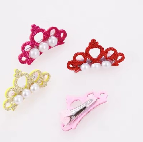 Pet Princess Clips Cute Colorful Shining Hairpin for Cat and Dog Pet Grooming Accessories Pet Crown Hair Clip