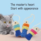 Wholesale pet chew molar clean teeth toys Sisal fish scratch resistant fish shape cat claw cat toy Interactive Toys For Cat