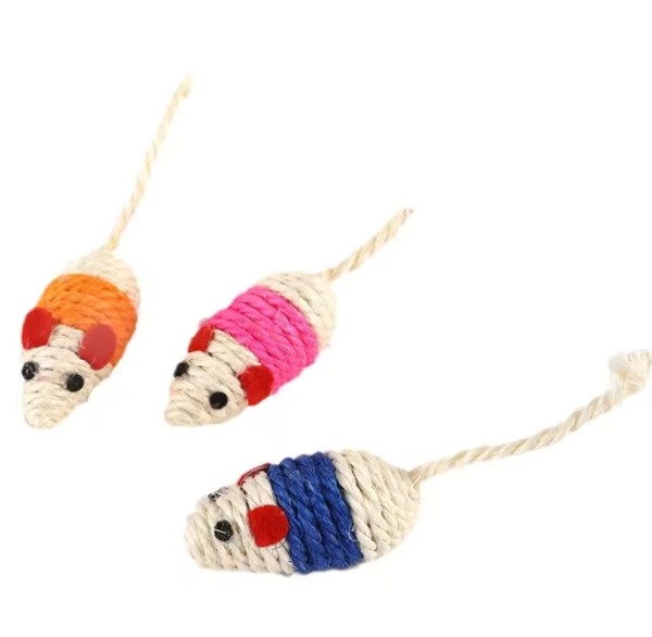 Cat Toys Sisal Design Mouse Shape for Indoor Cats Playing Interactive High Quality Funny Mouse Toys Pet Cat Chew Toy