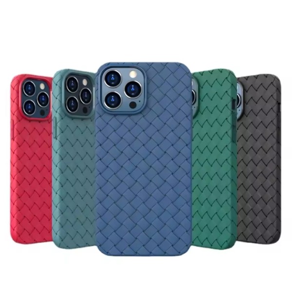 Cheap mobile phone case classic heat dissipation woven pattern tpu for Apple 14MAX