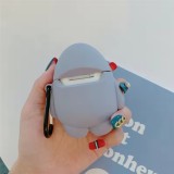 3D Shark Earphone Case Animal silicon protective cover case with key chain wireless earphone case