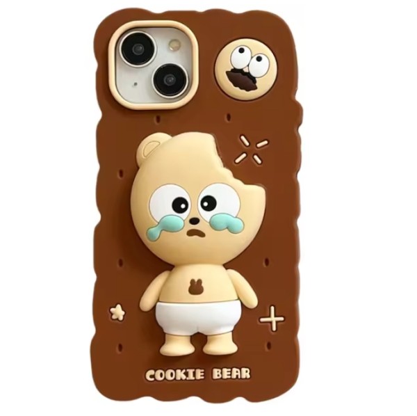 Stress Reducing Cookie Bear Silicone Phone Case for iphone 14