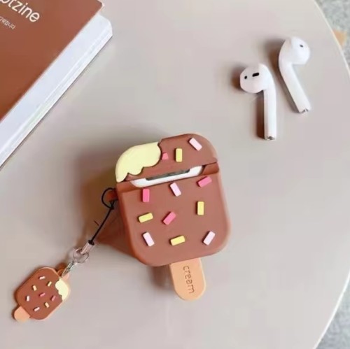 New creative ice cream earphone cover Soft Silicone Protective Cover Wireless Earphone Silicon Cover for Airpods 1 2 Pro