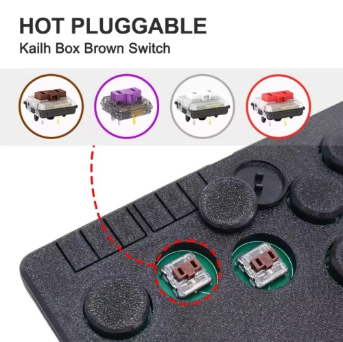 Flatbox Arcade Fight Stick Mini Hitbox Buttons Style Hot SWAP Kailh Switch Arcade Stick Controller Pico GP2040-CE For PC/PS4/NS