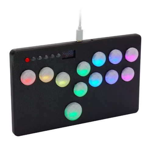 Mini Hitbox RGB Buttons Flatbox Arcade Fight Stick For KailhSwitch Arcade Stick Controller GP2040-CE For PC PS3 PS4 Switch