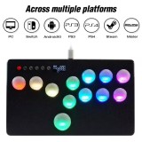 Mini Hitbox RGB Buttons Flatbox Arcade Fight Stick For KailhSwitch Arcade Stick Controller GP2040-CE For PC PS3 PS4 Switch