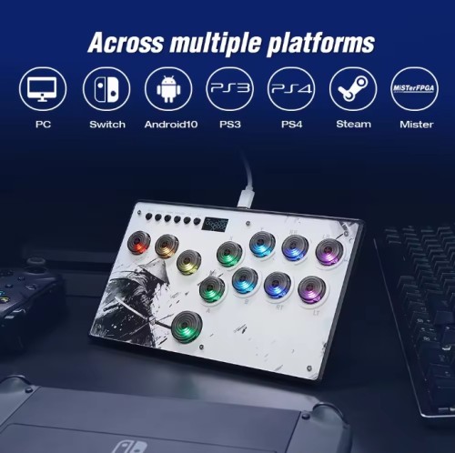  C12 Arcade Joystick Leverless Controller Hitbox For PC Fighting Stick Keyboard For PS4/PS3/Switch/Steam Game Accessories