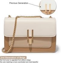 LAGEFEFE Color-Block Crossbody Bags for Women Leather Cross Body Purses Cute Designer Handbags Shoulder Bag Medium Size